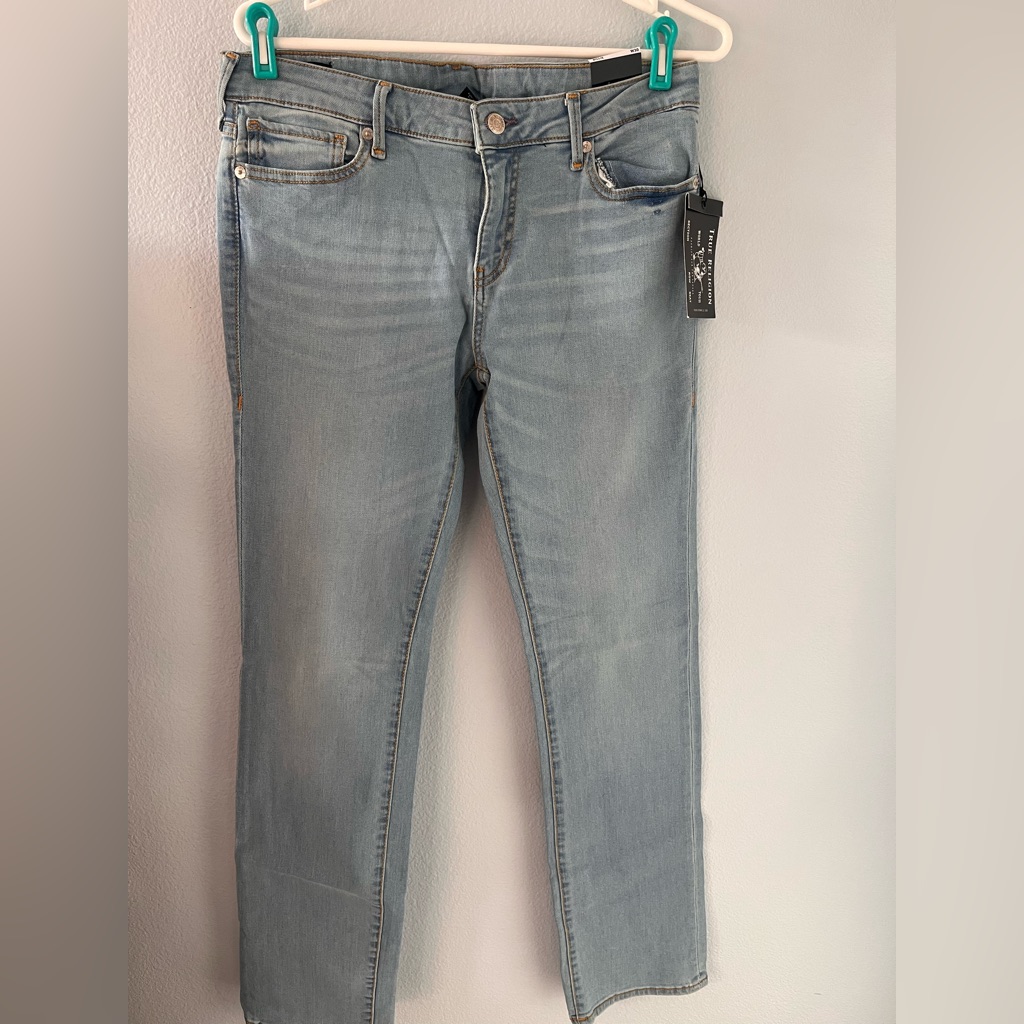 True Religion Billie Mid Rise Straight Size 30 Light Color Nwt